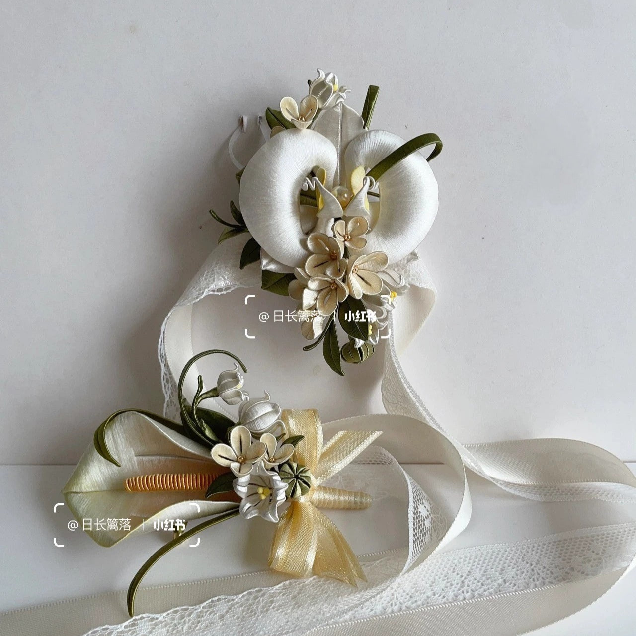 Exquisite Phalaenopsis Orchid Silk Corsage - Handmade Floral Brooch for Weddings, Prom, Bridal Bouquet & Special Occasions