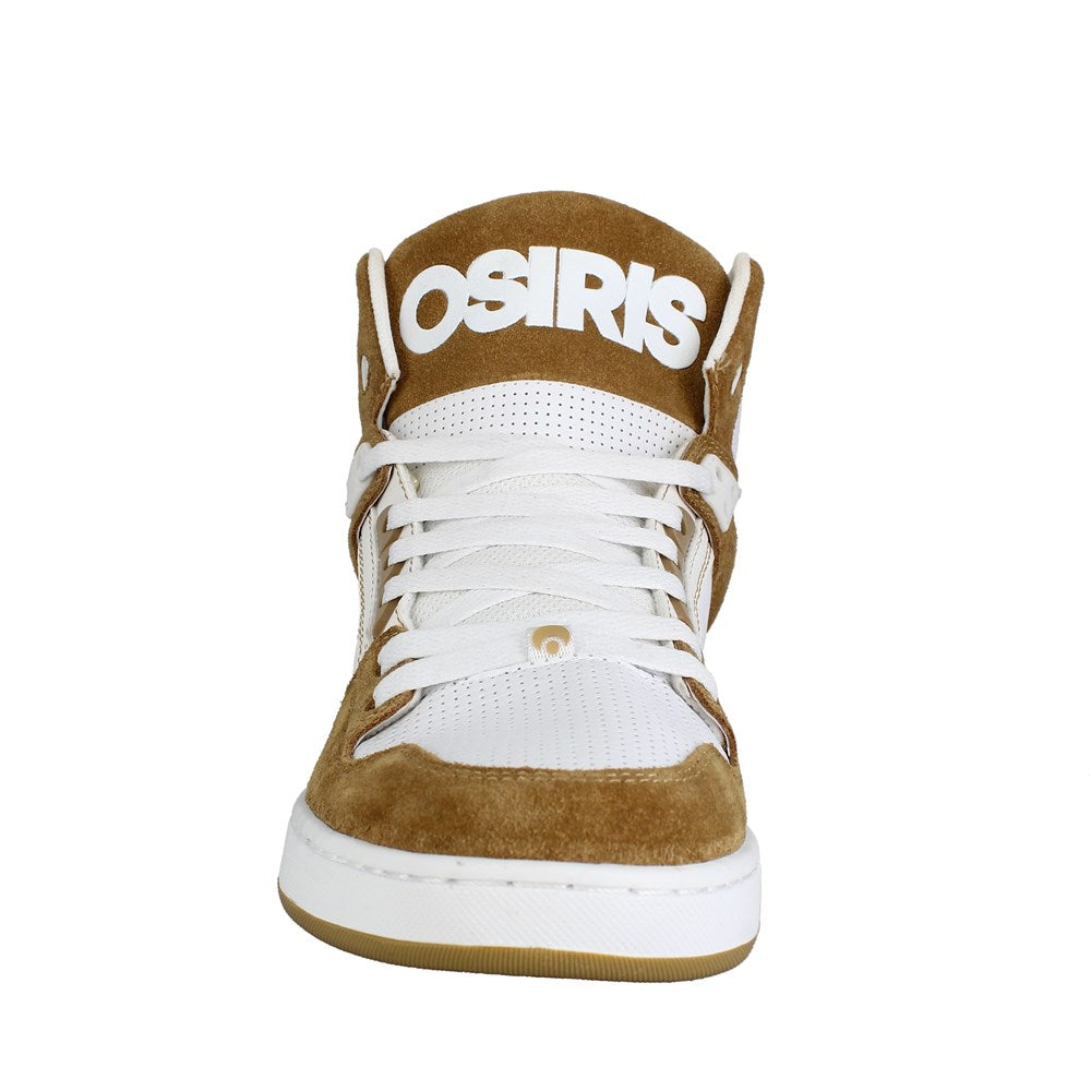 Osiris NYC 83 CLK Skate Shoes - Brown/White High-Top Sneakers for Men & Women | Streetwear Fashion, Skateboarding, Casual Wear