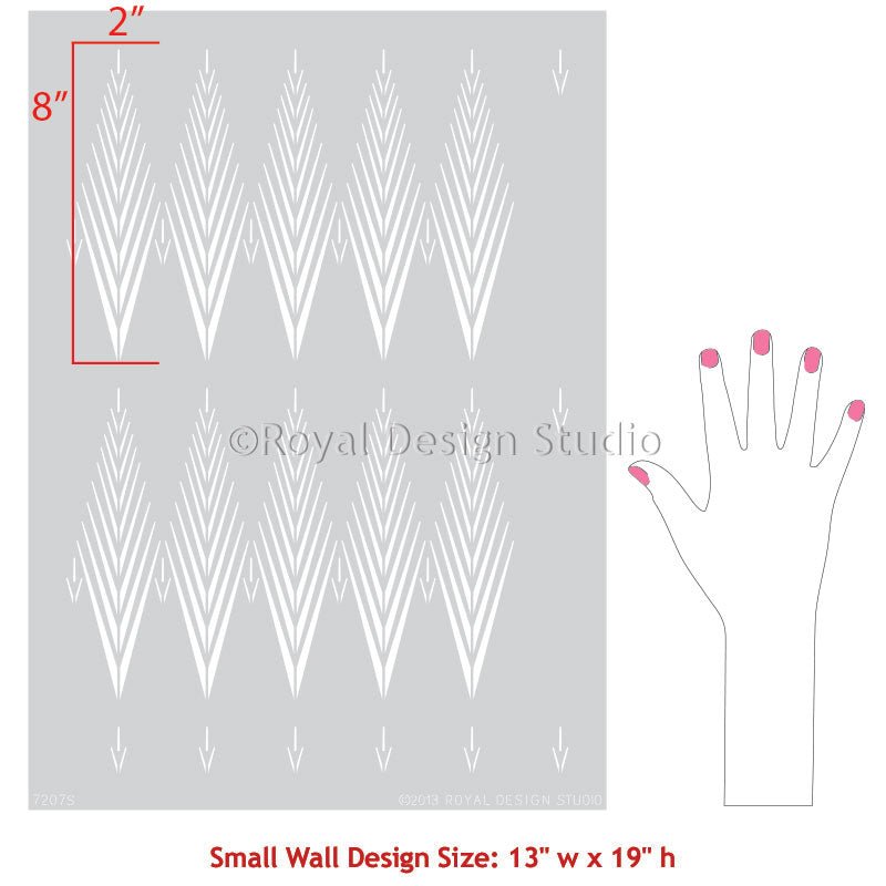 African Feathers Wall Stencil - Raven & Lily Design for DIY Home Decor, Nursery, and Living Room Accent