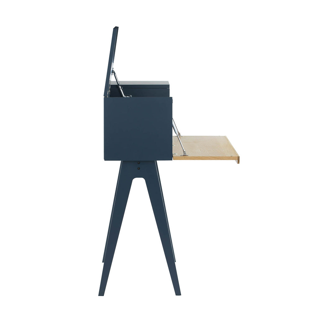 VALEN Study Desk 96cm Blue Space & Oak - Perfect for Home Office, Student Study & Small Space Workstation