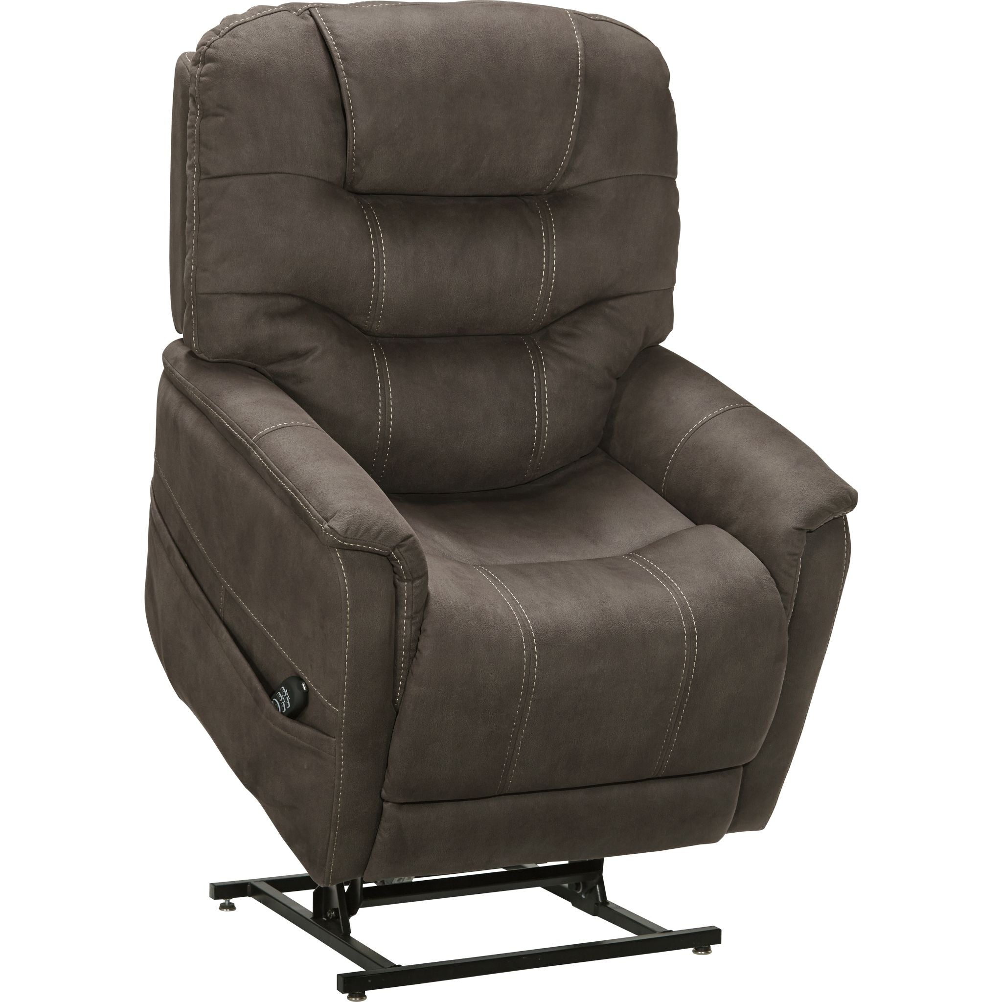 Ballister Power Lift Recliner Chair - Espresso Brown Leather Reclining Sofa with Remote Control for Elderly & Mobility Assistance - Perfect for Living Room, Bedroom & Home Theater Relaxation