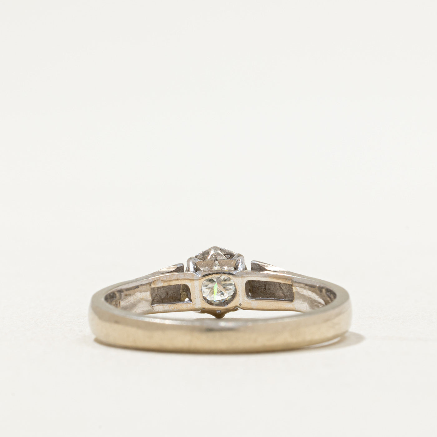 0.22ct Solitaire Bezel Set Diamond Ring - Size 8.75 | Elegant Wedding Band, Anniversary Gift & Engagement Ring for Women