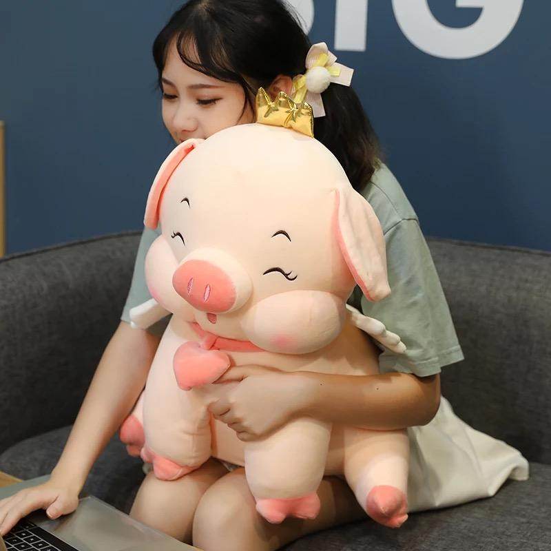 Giant Princess Stuffed Pig Plush Toy - Large Cute Pink Piggy Plushie for Girls, Kids Room Decor, Birthday Gifts, Nursery Cuddling & Photo Props