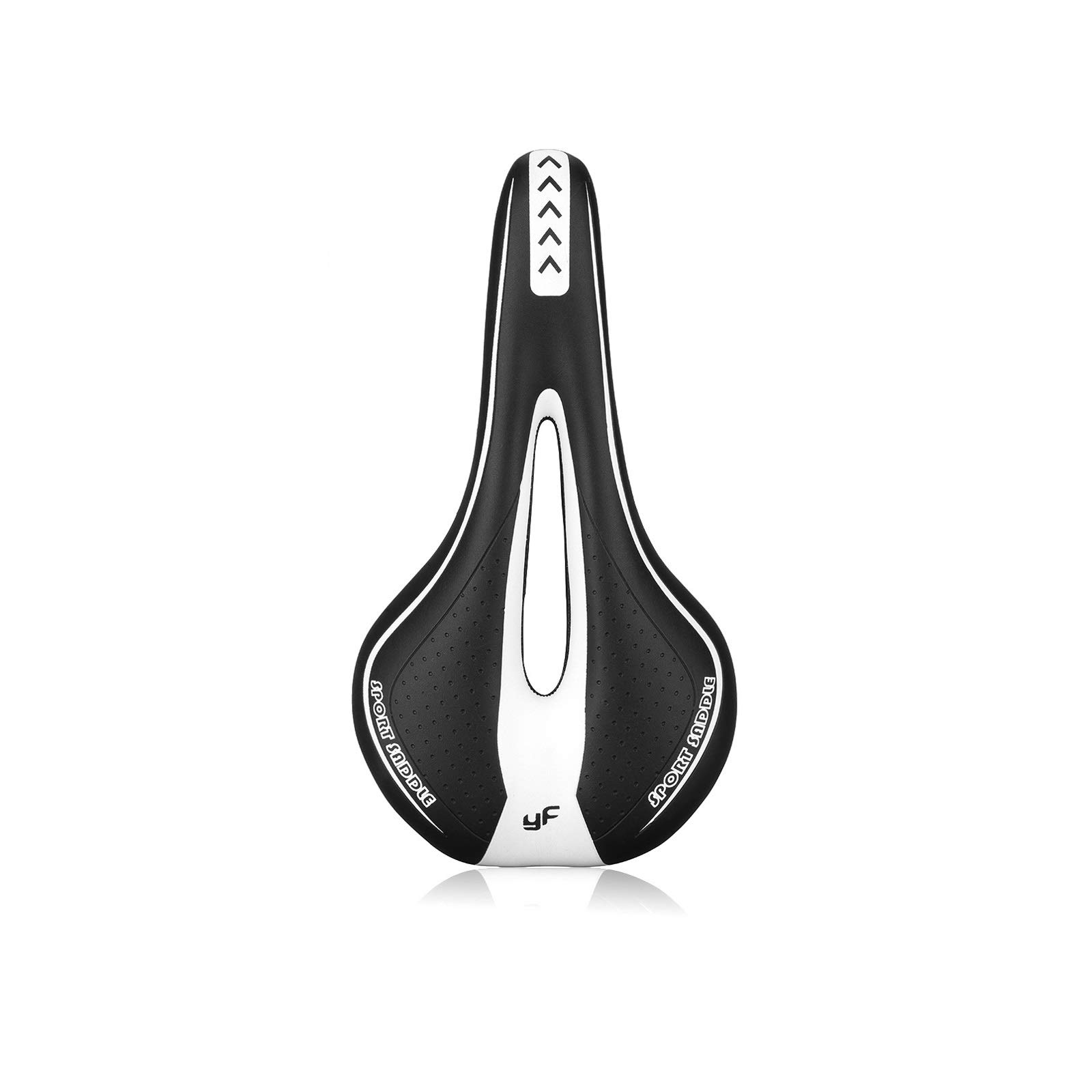 Comfortable Hollow Bike Seat - Breathable Soft Road & Mountain Bicycle Saddle for MTB, Folding, Exercise Bikes (Black/White) | Perfect for Long Rides, Commuting & Outdoor Adventures