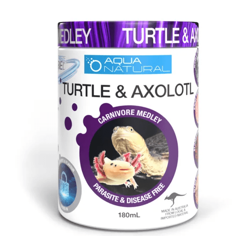 Premium Aqua Natural Freeze Dried Turtle & Axolotl Food - Nutrient-Rich Medley 180ml | Perfect for Aquatic Pets, Reptile Diets & Amphibian Nutrition