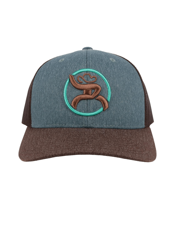 Hooey 4029T BLBR Mid Profile Snapback Trucker Hat - Blue & Brown Adjustable Baseball Cap for Men & Women - Perfect for Outdoor Activities, Fishing, and Casual Wear
