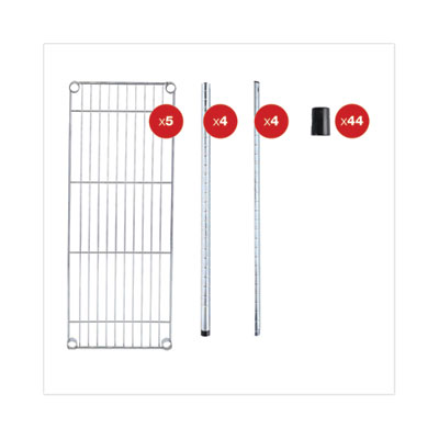 Alera® 5-Tier Heavy Duty Wire Shelving Unit - 36