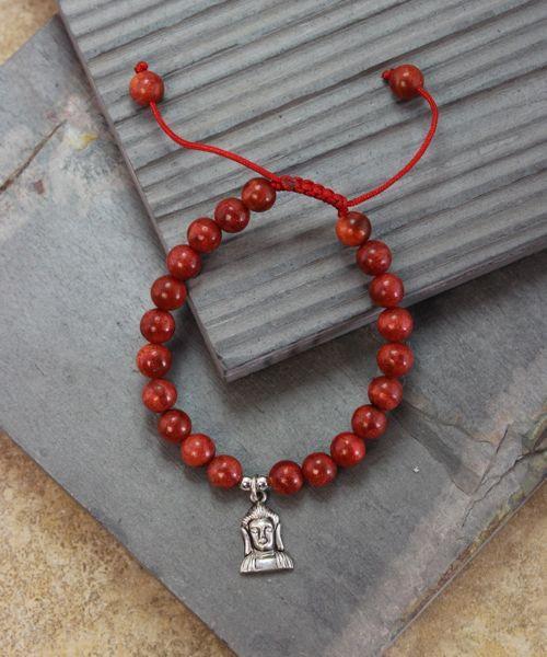 108 Coral Beads Buddhist Mala Bracelet for Meditation, Yoga & Prayer - Natural Coral Gemstone Wrist Mala for Mindfulness & Spiritual Healing