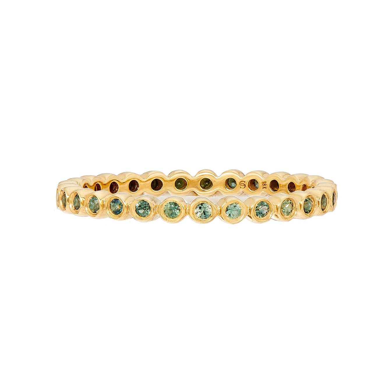 Sethi Couture Green Sapphire Mini Bezel Band Ring - Elegant Dainty Jewelry for Women, Perfect for Everyday Wear, Gift Giving & Special Occasions