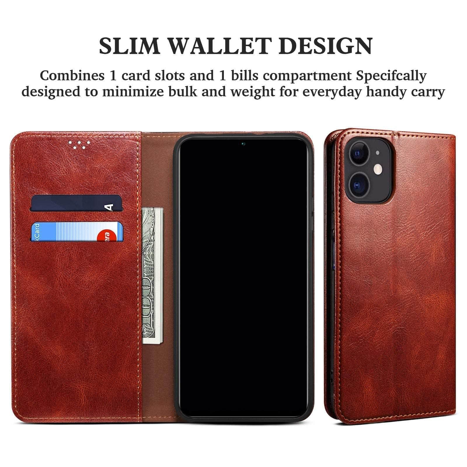 Premium iPhone 13 Pro Leather Wallet Case with Card Holder - Slim Protective Phone Cover for Everyday Use, Business & Travel