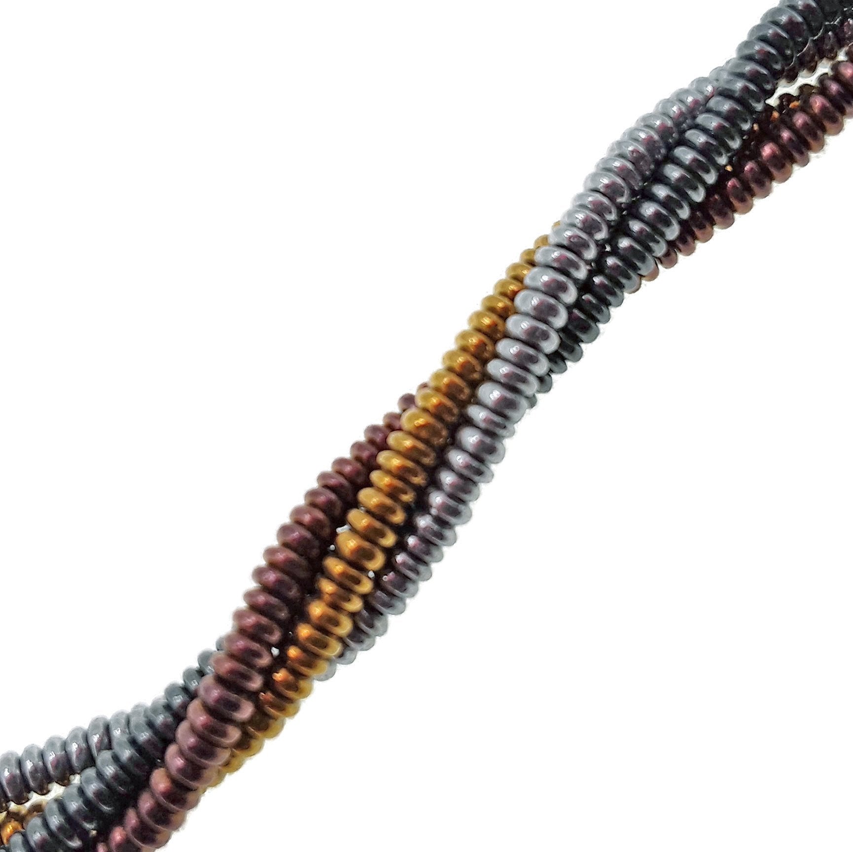 Gray/Gold/Silver/Copper Hematite Smooth Rondelle Beads 1x2mm 15.5 Inch Strand for Jewelry Making, Bracelets & Necklaces - Bulk Wholesale Gemstone Beads for DIY Crafting