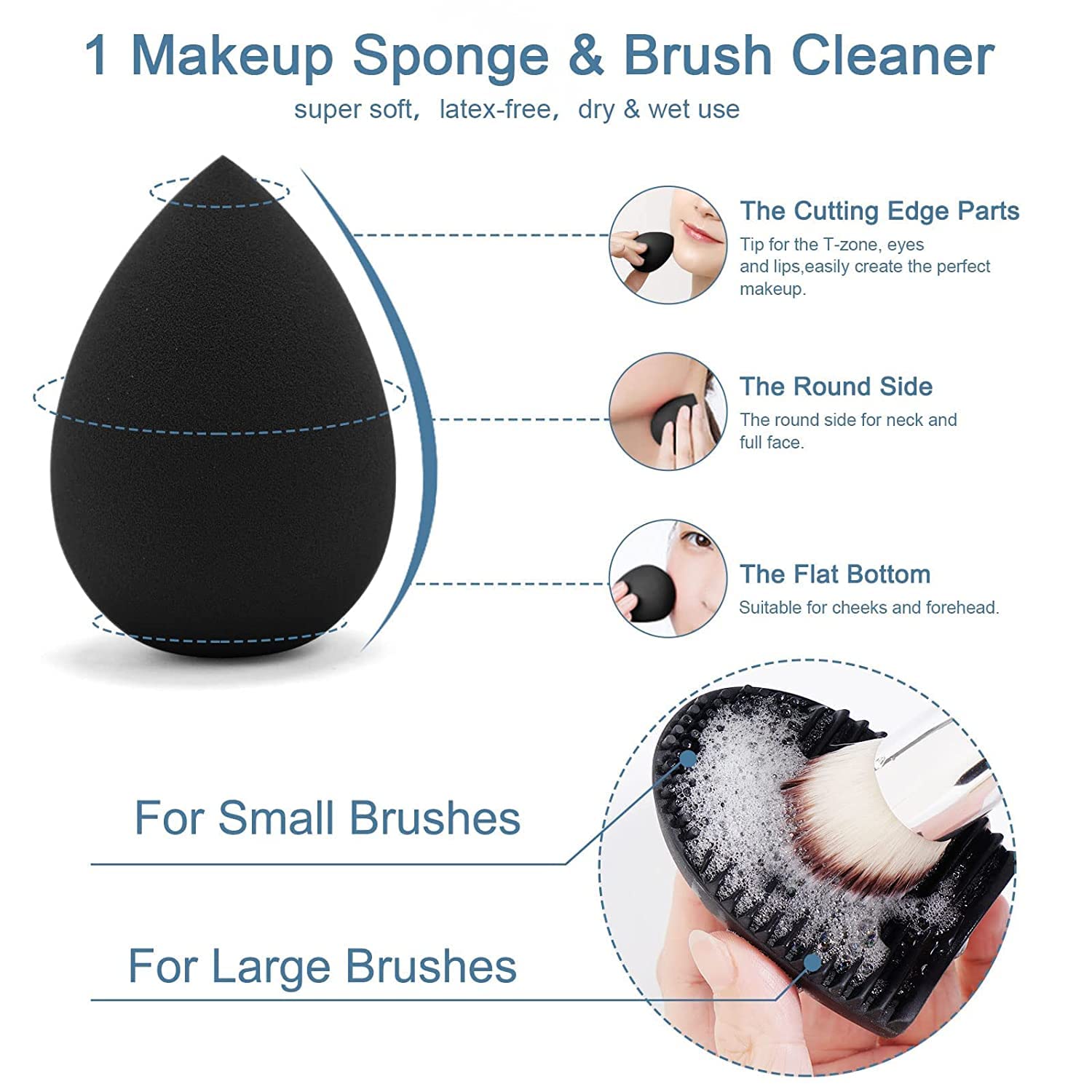 Faigy 8-Piece Professional Eyeshadow Brush Set – Soft Makeup Brushes for Eyeshadow, Eyebrow, Eyeliner, Blending, Shading & Crease | Includes Brush Cleaner & Sponge | Perfect for Everyday Makeup, Contouring & Smokey Eye Looks