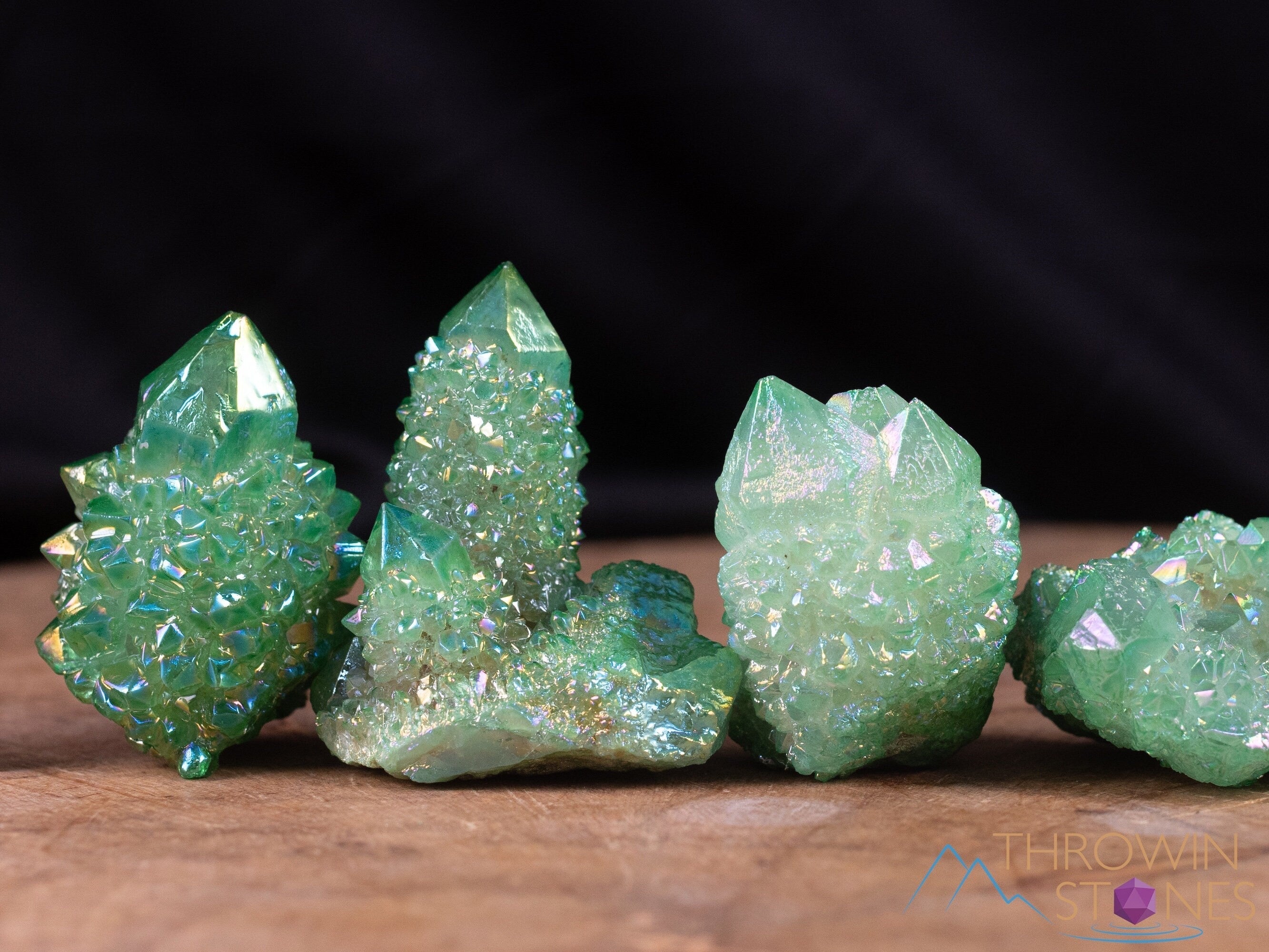 Natural Green Apple Aura Quartz Crystal Lotus Carving - Rainbow Spirit Quartz for Meditation, Healing & Home Decor (E2132) - Perfect for Yoga Rooms, Altars & Energy Grids