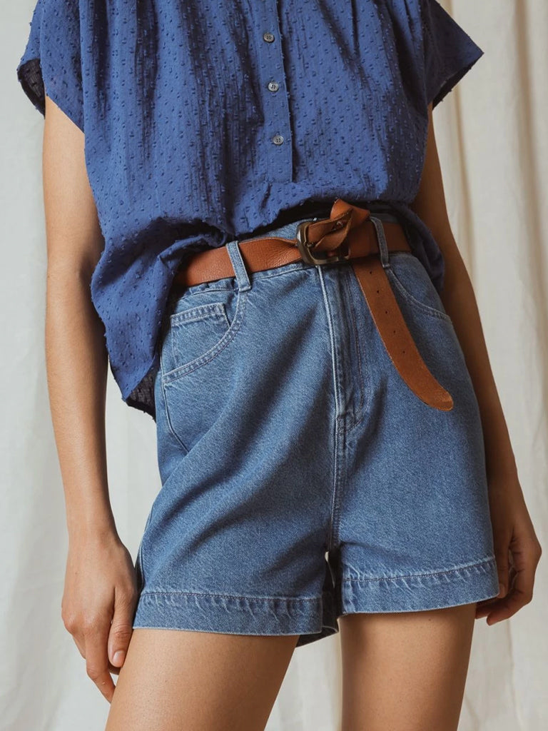 Indi & Cold Women's Denim Shorts - Tejano Style High Waisted Distressed Jeans for Summer | Casual Wear, Outfits, and Street Fashion