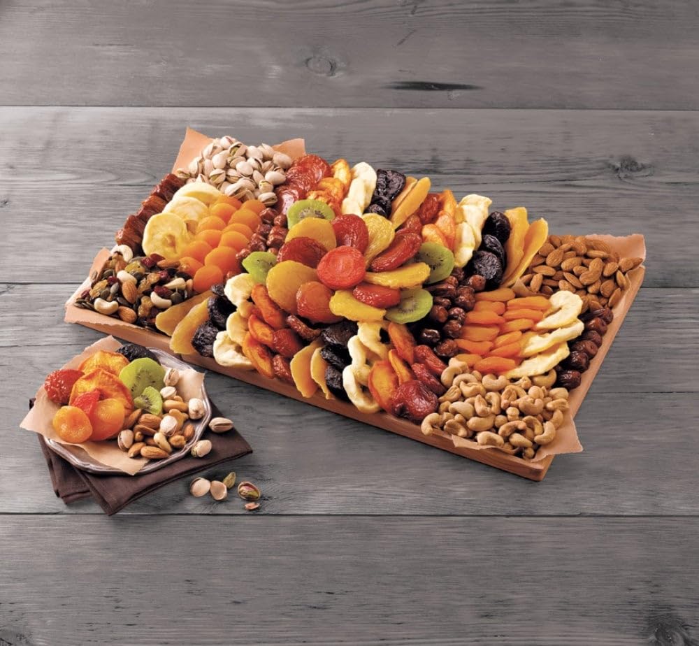 Harry & David Gourmet Dried Fruit and Nut Tray - Premium Cheese Board for Entertaining, Holiday Appetizer Platter - Perfect for Parties, Gifts & Charcuterie Boards