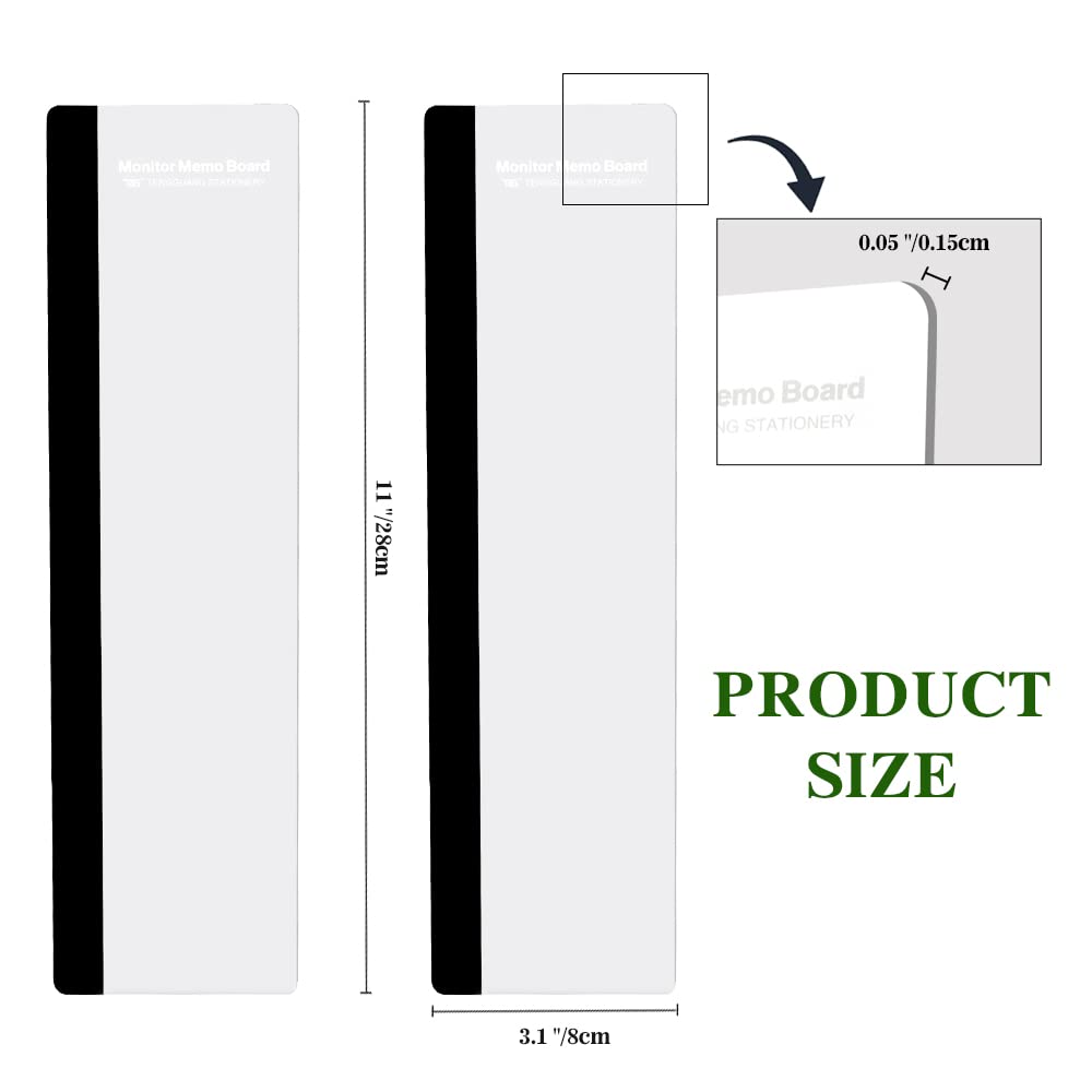 2-Pack Transparent Acrylic Computer Monitor Memo Boards - Left & Right Side Panel Sticky Note Holders for Home Office Desk Accessories | Perfect for Work from Home, Office Organization & Women's Workspace Setup