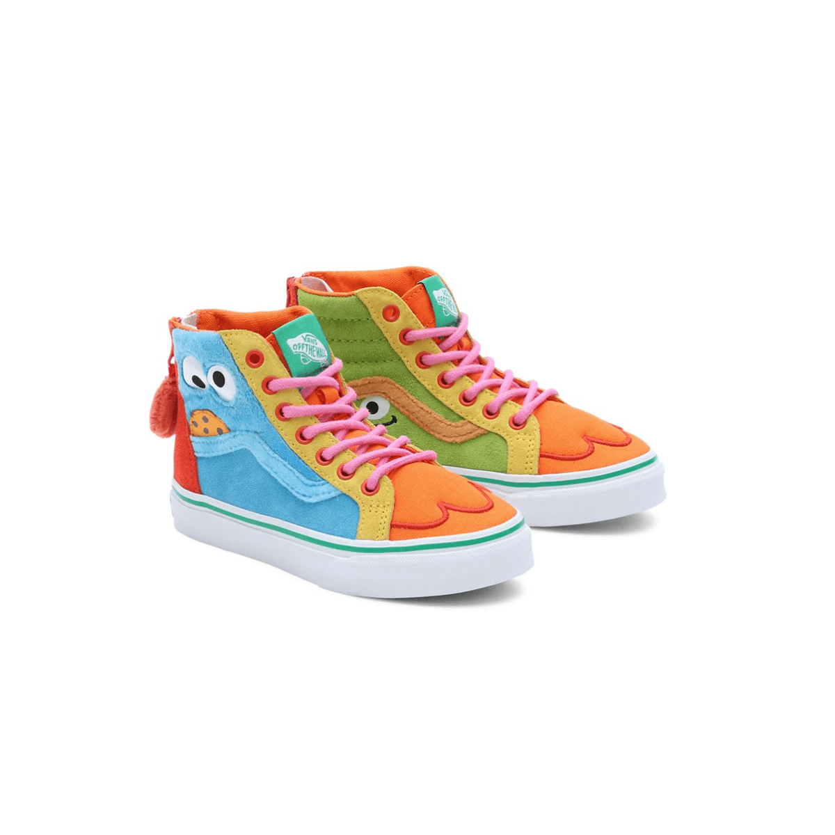Sesame Street Kids SK8 Hi Zip Sneakers - Colorful High-Top Shoes for Boys & Girls - Perfect for School, Play & Everyday Wear