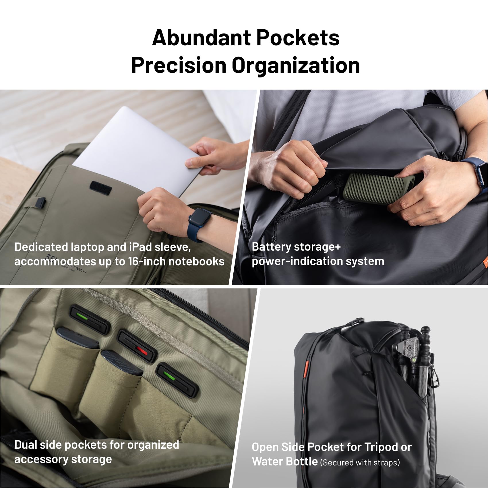 PGYTECH OneMo 35L Travel Backpack - Waterproof Camera Backpack for Photographers & Travelers - DSLR Hiking Backpack Compatible with Canon, Nikon, Sony & DJI Drones - Laptop Compartment Fits 16