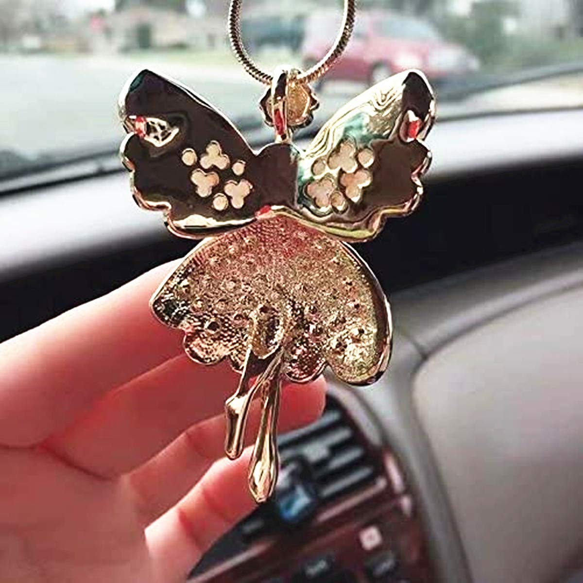 Jiamin Angel Car Charm - Guardian Angel Rearview Mirror Hanging for Travel Protection | Automotive Accessories for Safe Driving & Spiritual Comfort