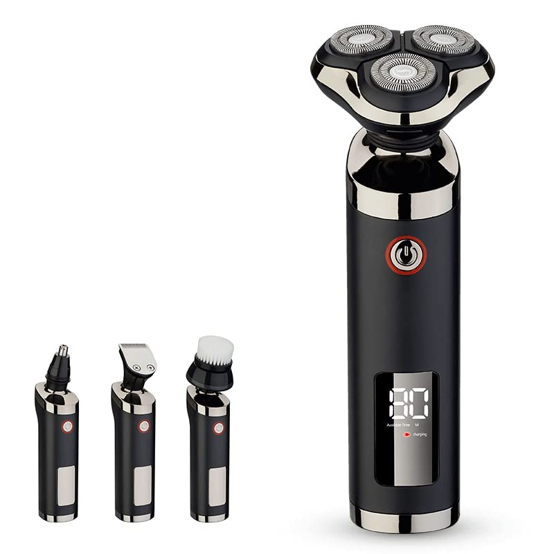 4-in-1 Electric Head Shaver for Bald Men - USB Rechargeable Wet/Dry Shaver with Beard Trimmer & Hair Clipper | Perfect for Travel, Gym & Daily Grooming (Suit Color)