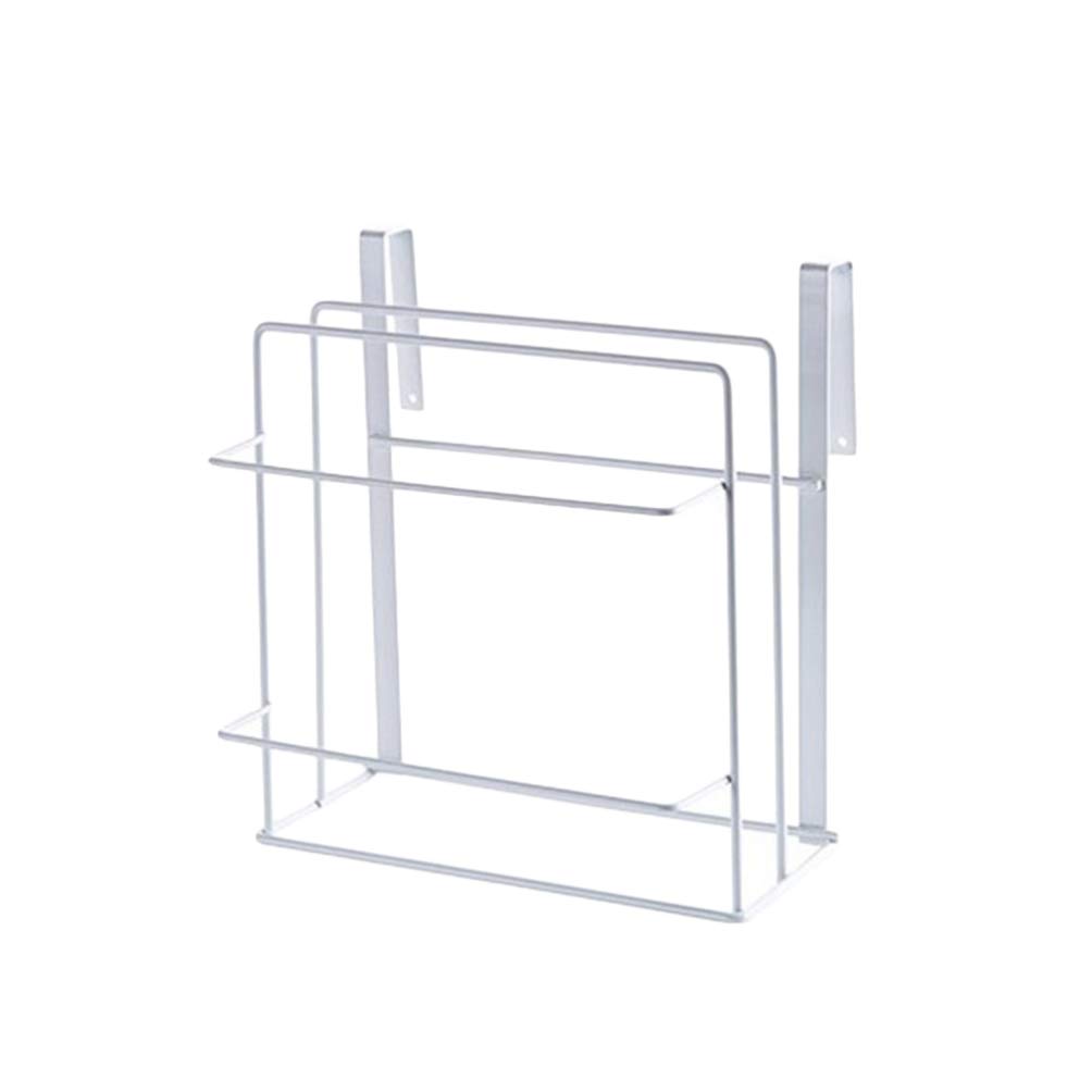 Premium Wall-Mounted Cutting Board Rack - Over Cabinet Door Organizer for Kitchen & Bathroom Storage | Space-Saving Chopping Board Holder | Durable White Kitchen Organizer for Utensils, Sponges & Cleaning Supplies