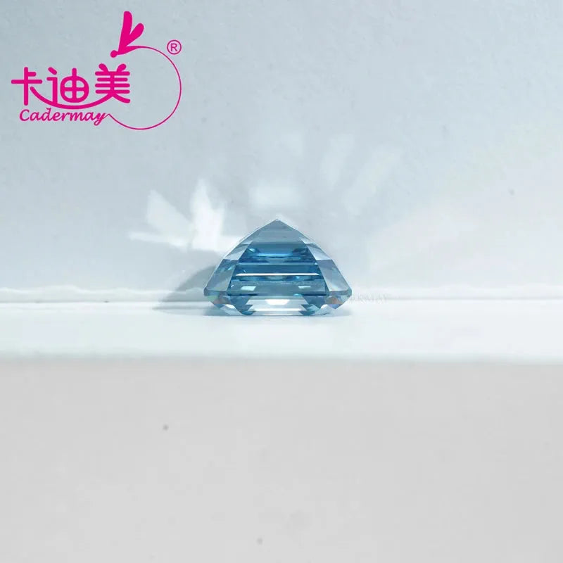 1.533CT CADERMAY Asscher Cut VVS1 Clarity CVD Lab Grown Diamond - Fancy Vivid Blue Loose Gemstone for Engagement Rings, Earrings & Jewelry Making