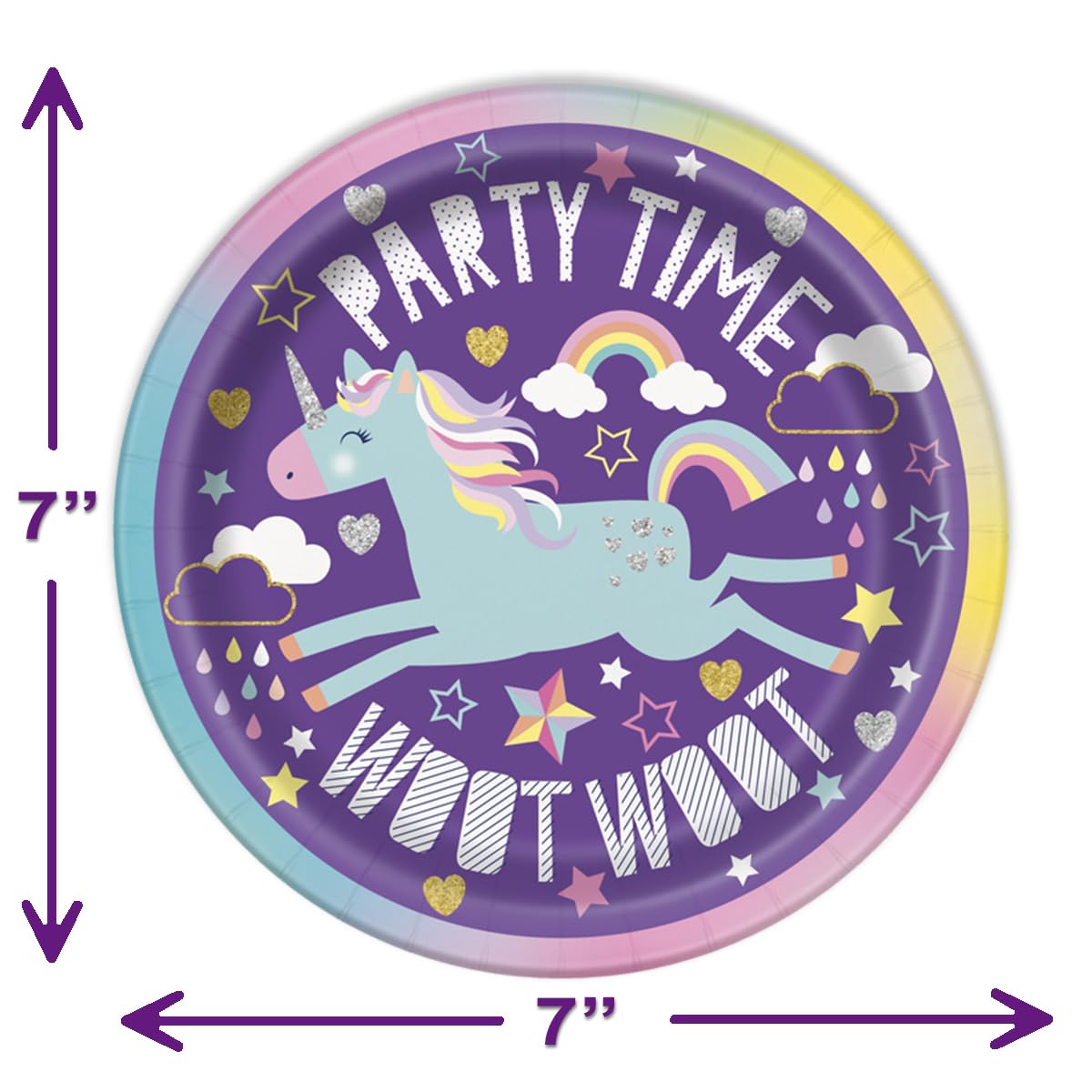32-Piece Unicorn Themed Birthday Party Supplies - 7 Inch Disposable Paper Plates & Matching Napkins for Cake, Desserts & Celebrations - Perfect for Kids Birthday Parties, Baby Showers & Unicorn Themed Events
