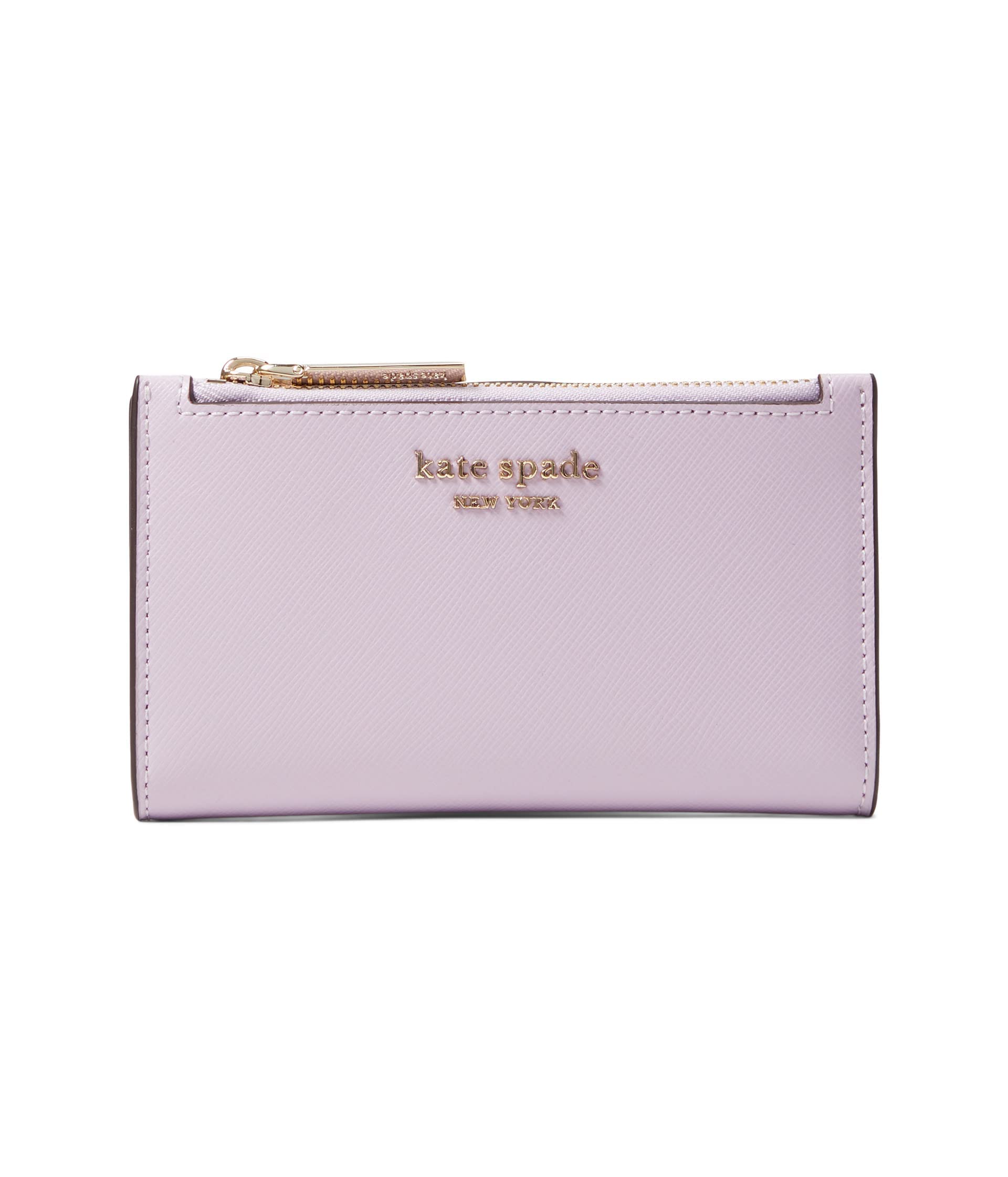 Kate Spade New York Spencer Small Slim Bifold Wallet for Women - Violet Mist Leather Wallet with RFID Protection | Perfect for Everyday Use, Travel & Gift Giving