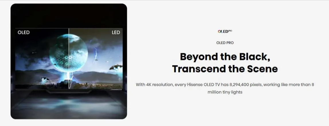 Hisense A85H 55-Inch 4K OLED PRO Smart TV with 120Hz Refresh Rate - Ultra HD Streaming, Gaming & Home Theater Experience