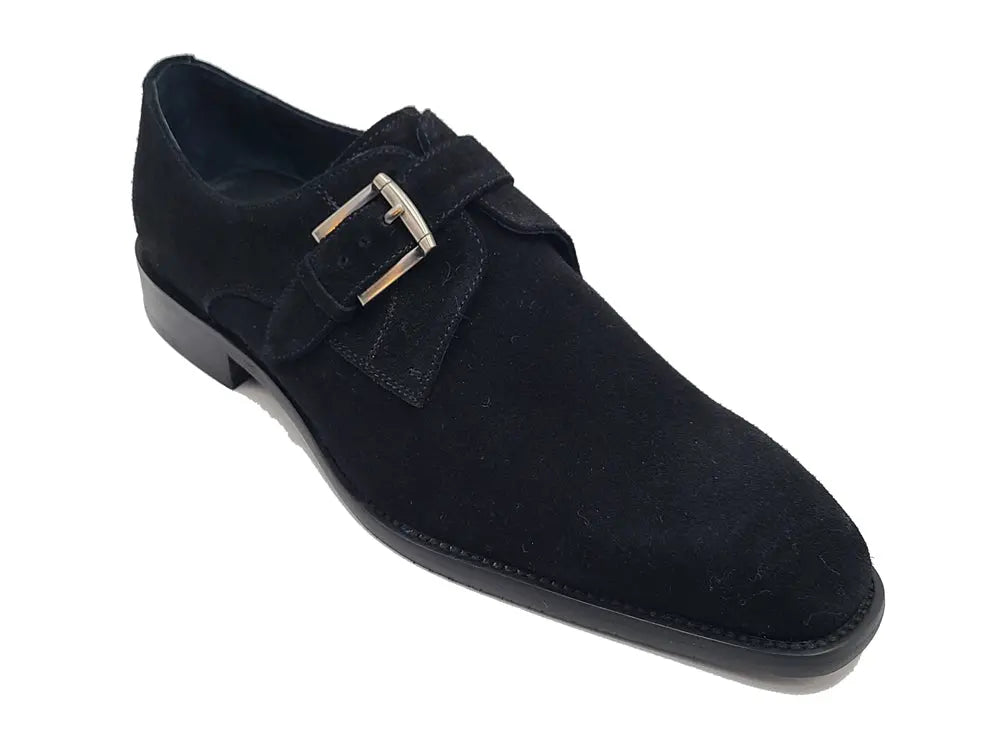 Premium Genuine Suede Single Monk Strap Dress Shoes for Men - Elegant & Comfortable Formal Wear for Office, Weddings & Special Occasions