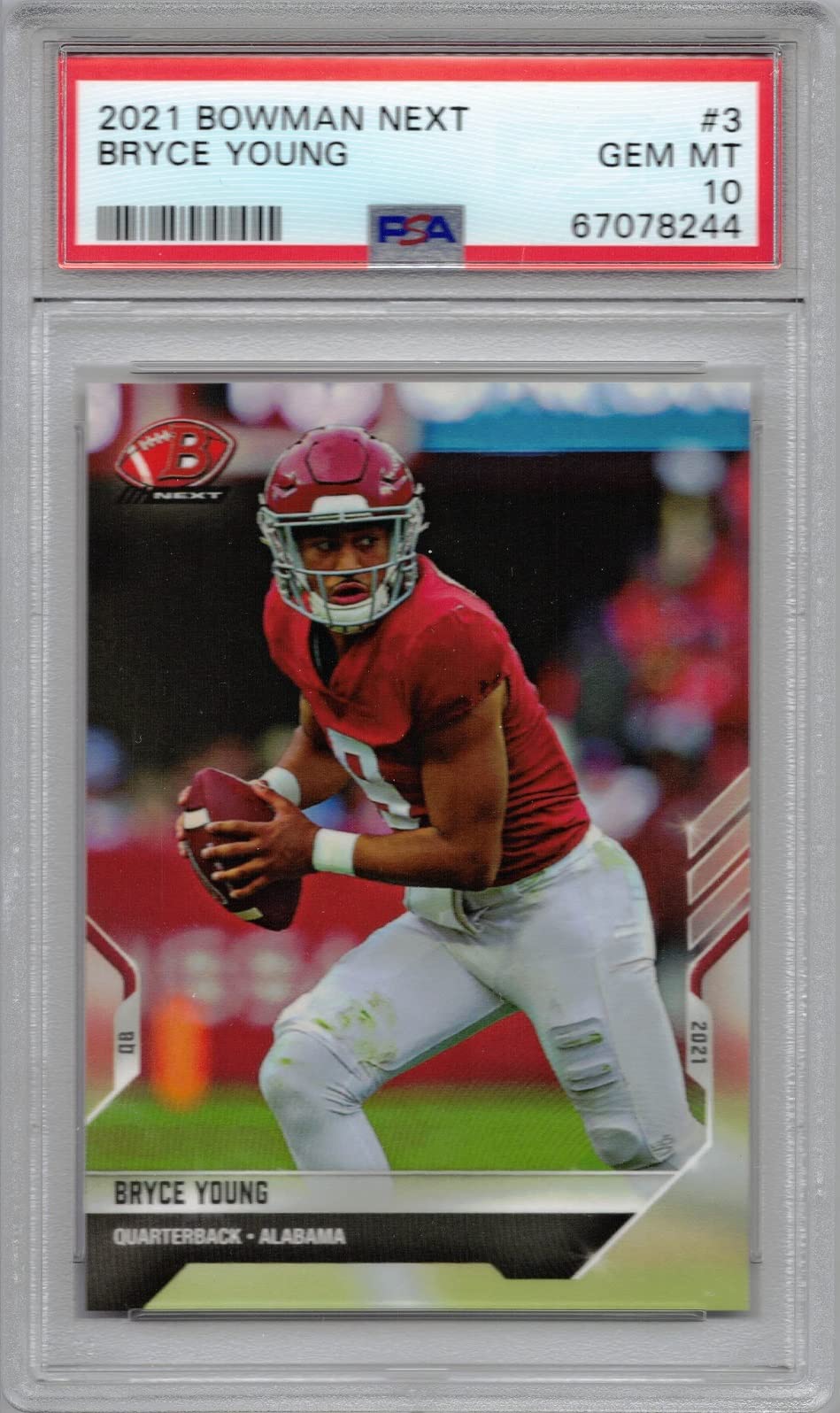 2021 Bowman Next Topps Now Football #3 Bryce Young Pre-Rookie Card PSA 10 Gem Mint - Rare Collectible for Sports Memorabilia Enthusiasts & Investment - Perfect for Display Cases, Trading, and Gifts