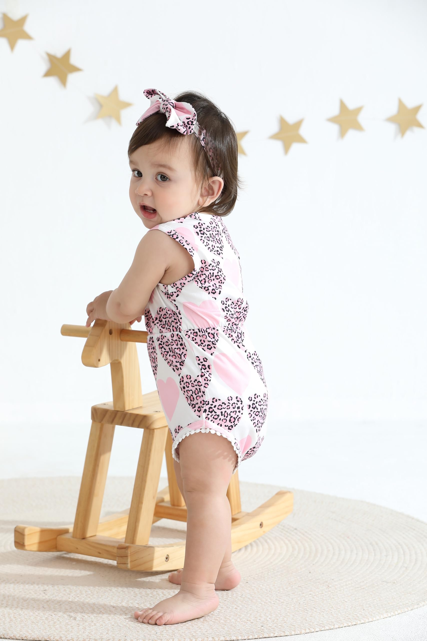 Mioglrie Baby Girl Clothes Set - Newborn Summer Romper Outfit with Headband | Soft Cotton Infant Clothing for 0-24 Months | Perfect for Playdates, Photo Shoots & Special Occasions