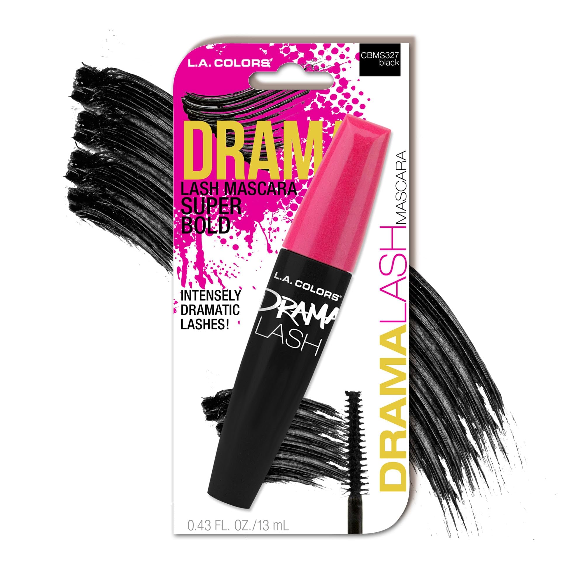 L.A. COLORS Drama Lash Mascara - Volumizing & Lengthening Black Mascara for Bold Lashes (CBMS327) | Perfect for Night Out, Party Makeup & Special Occasions