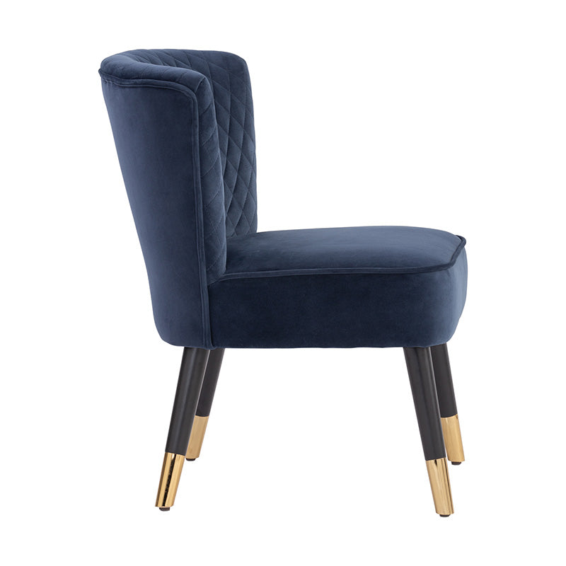 NALANIE Modern Lounge Chair - Navy Blue Upholstered Accent Chair for Living Room, Bedroom, or Office - Comfortable Reading Chair with Soft Fabric & Sturdy Frame