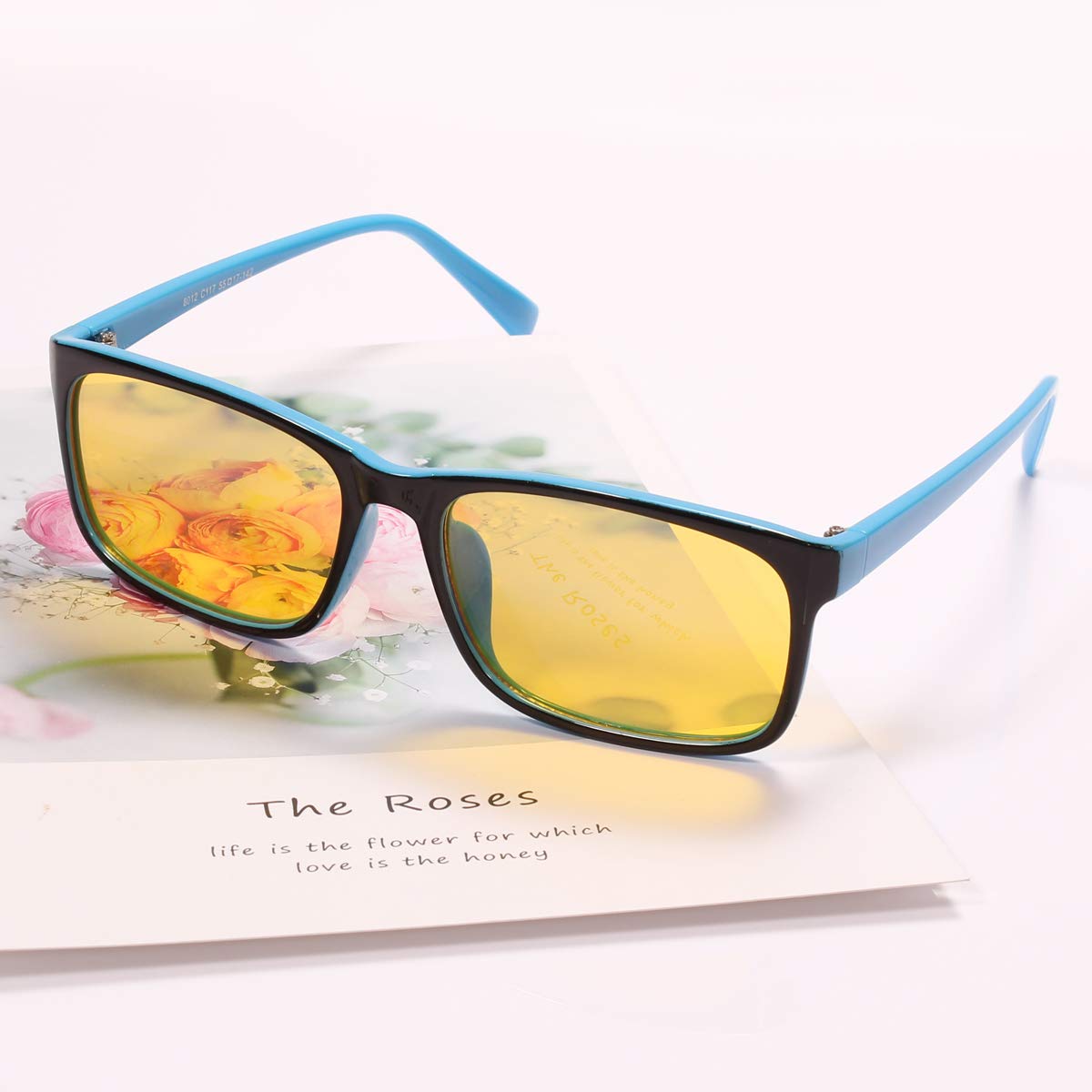 Night Vision Driving Glasses for Women & Men - Anti Glare Blue Light Blocking Computer Glasses with UV Protection - Perfect for Night Driving, Gaming, and Screen Use