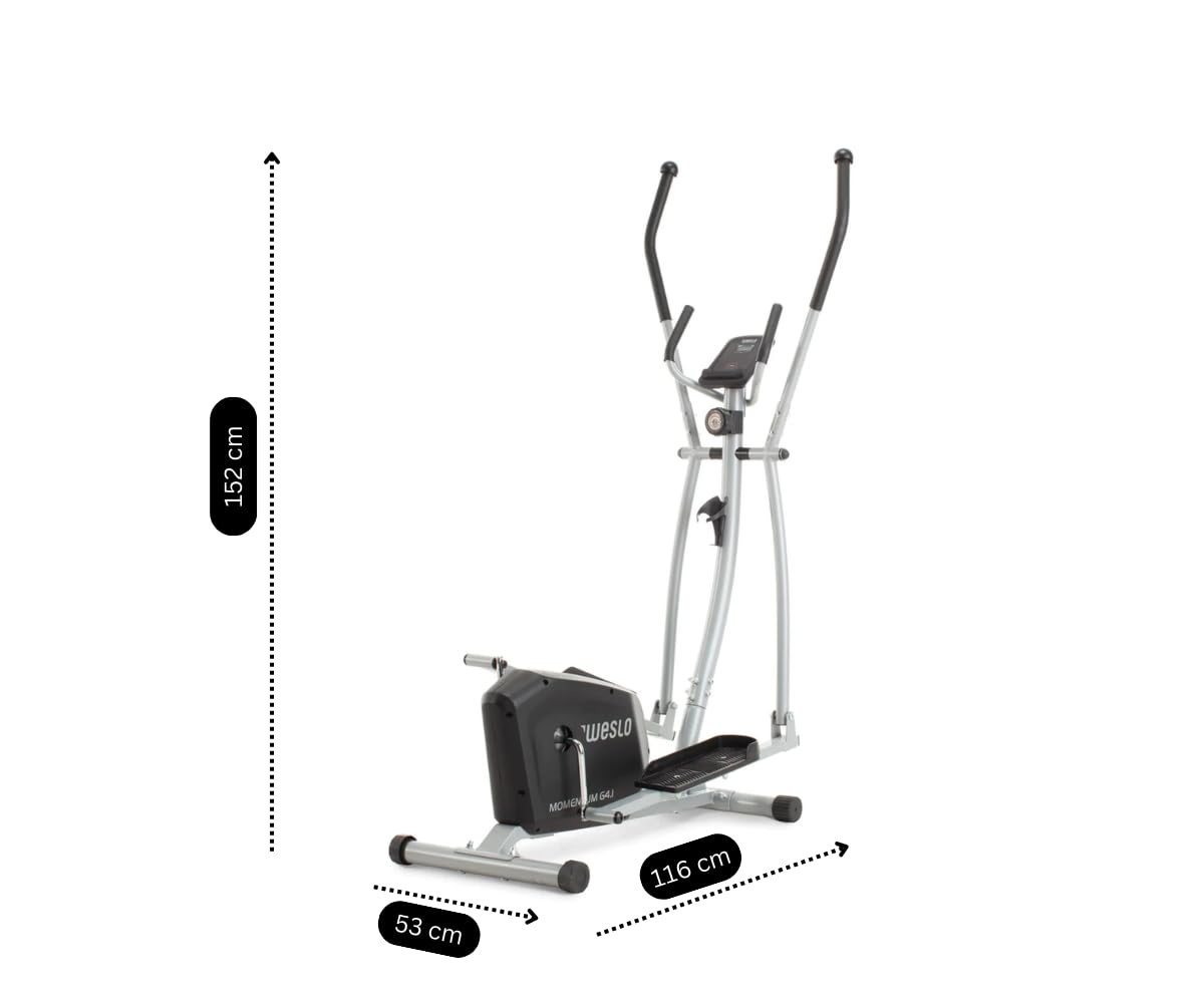Weslo Momentum G 4.1 Rear-Drive Elliptical Trainer - Inertia-Enhanced Flywheel, Low-Impact Cardio Machine for Home Gym - Black | Perfect for Small Spaces & Full-Body Workouts