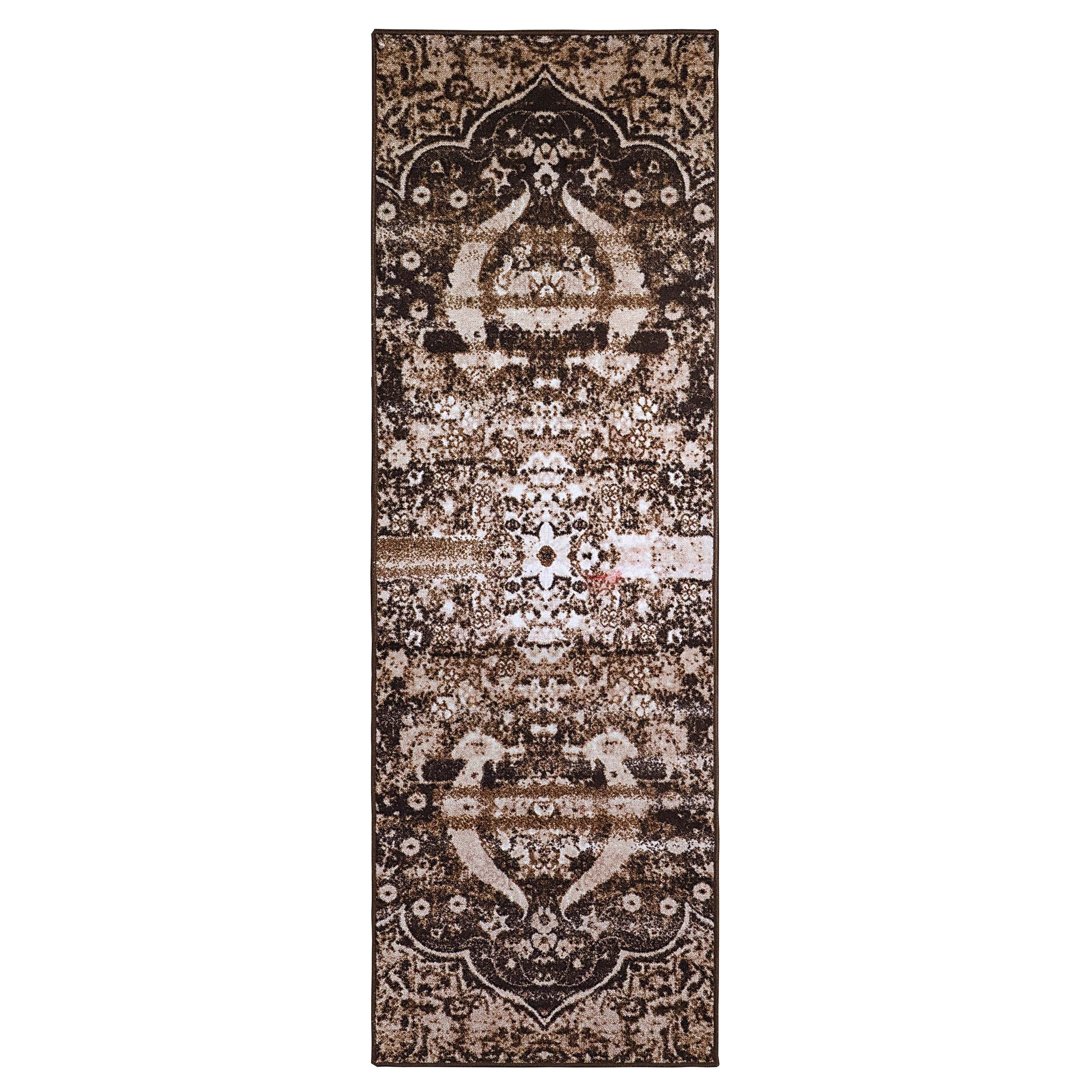 Oswell Medallion Non-Slip Washable Indoor Area Rug - Soft Living Room Carpet, Bedroom Runner, Kitchen Mat for Home Decor