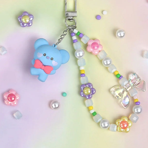 BT21 Lovely Beads Strap Keychain - Koya Character Cute Keyring for Bags, Backpacks & Gifts | Anime Accessories for BT21 Fans