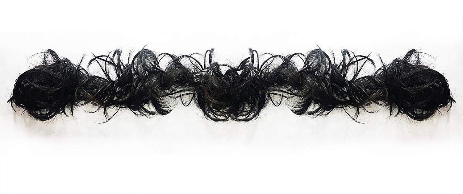 Pelo Synthetic Bridal Hair Extensions – Stretchable Frill Clip for Volume & Wavy Messy Bun | Ponytail Maker Styling Tool for Women & Girls (Black, Pack of 1) – Perfect for Weddings, Parties & Everyday Glam