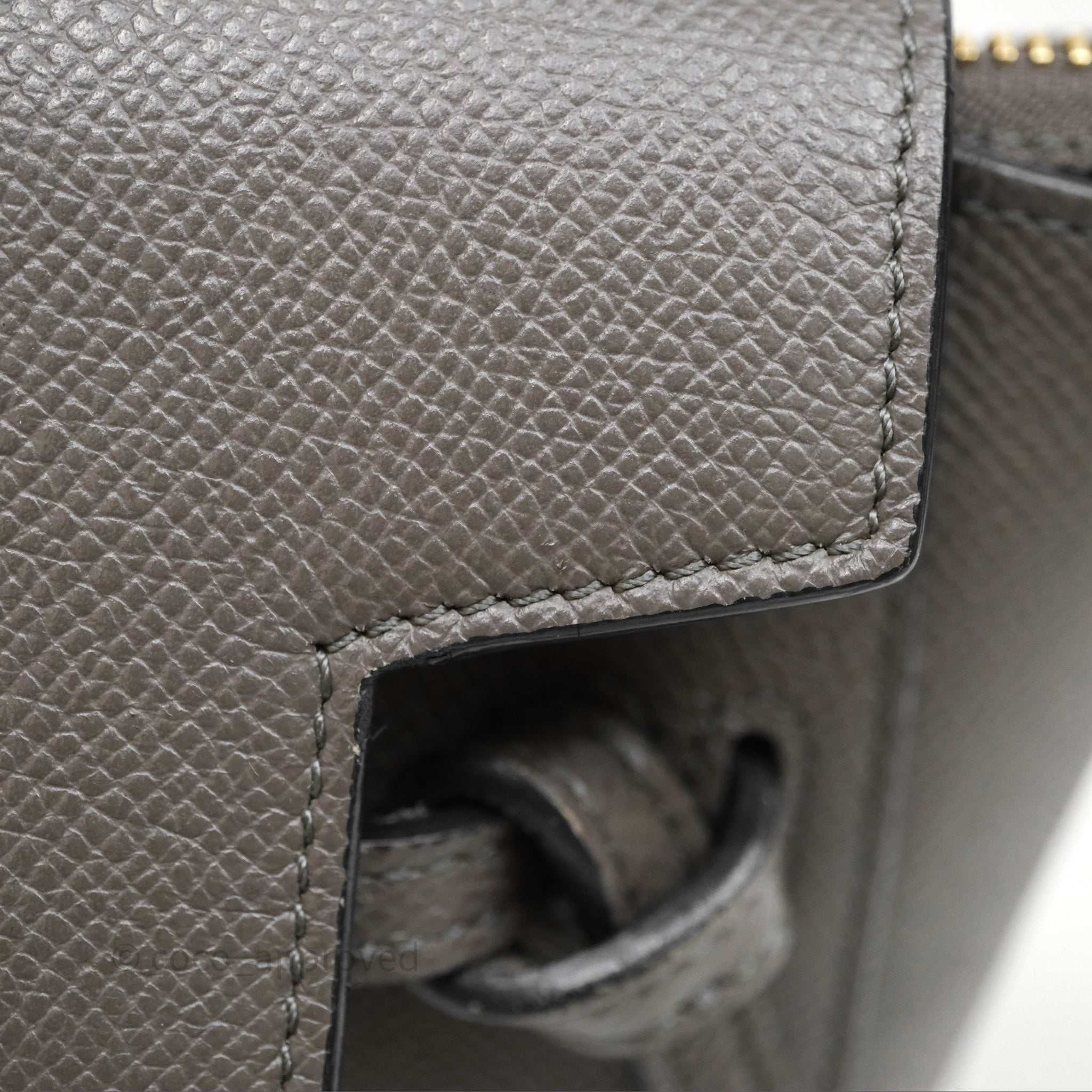 Celine Pico Belt Bag in Grey Grained Calfskin with Gold Hardware - Luxury Crossbody Bag for Women, Perfect for Everyday Use & Special Occasions