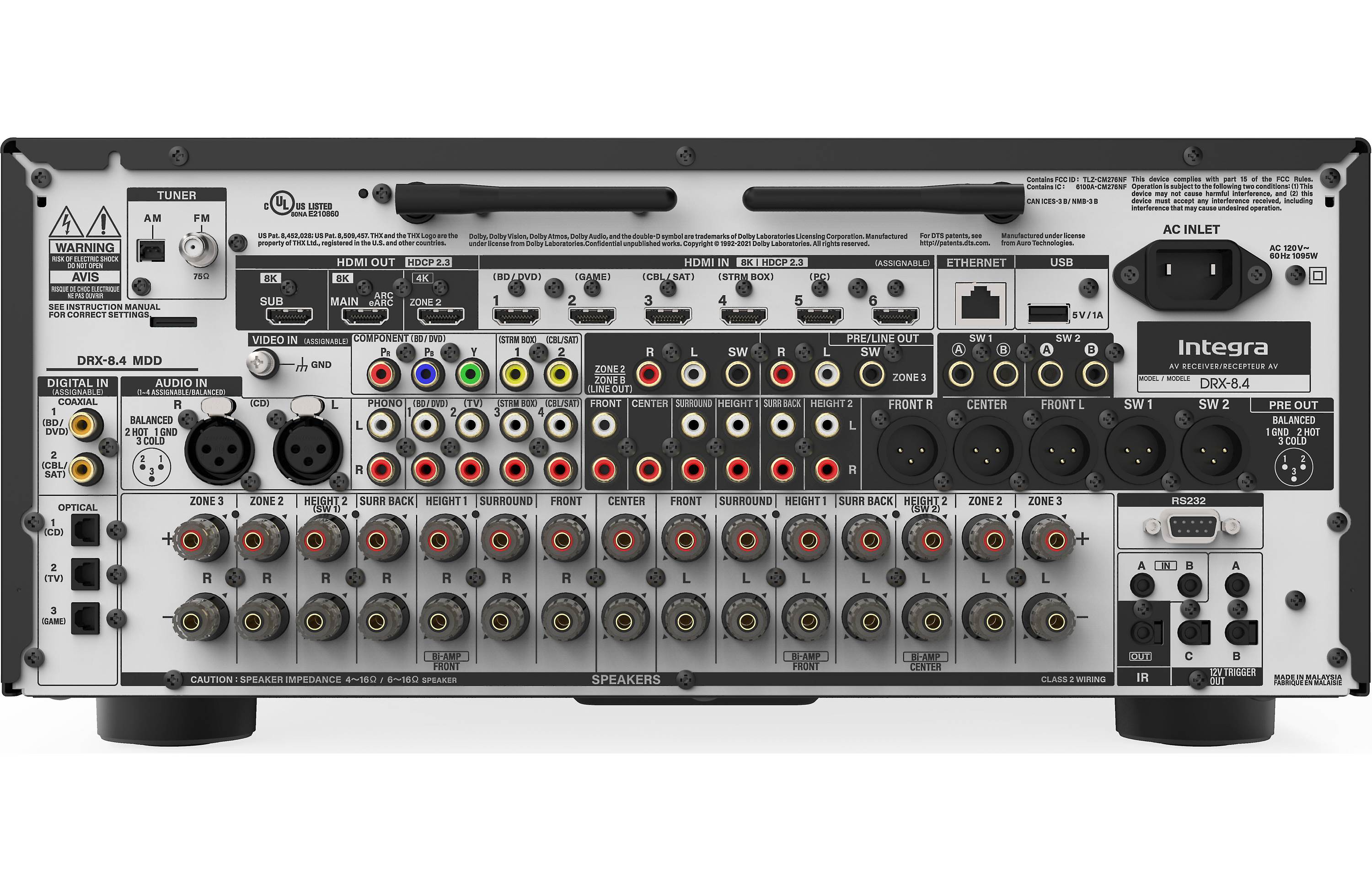 Integra DRX-8.4 11.4 Channel 8K Network AV Receiver - Open Box - Perfect for Home Theater & Dolby Atmos Surround Sound Systems