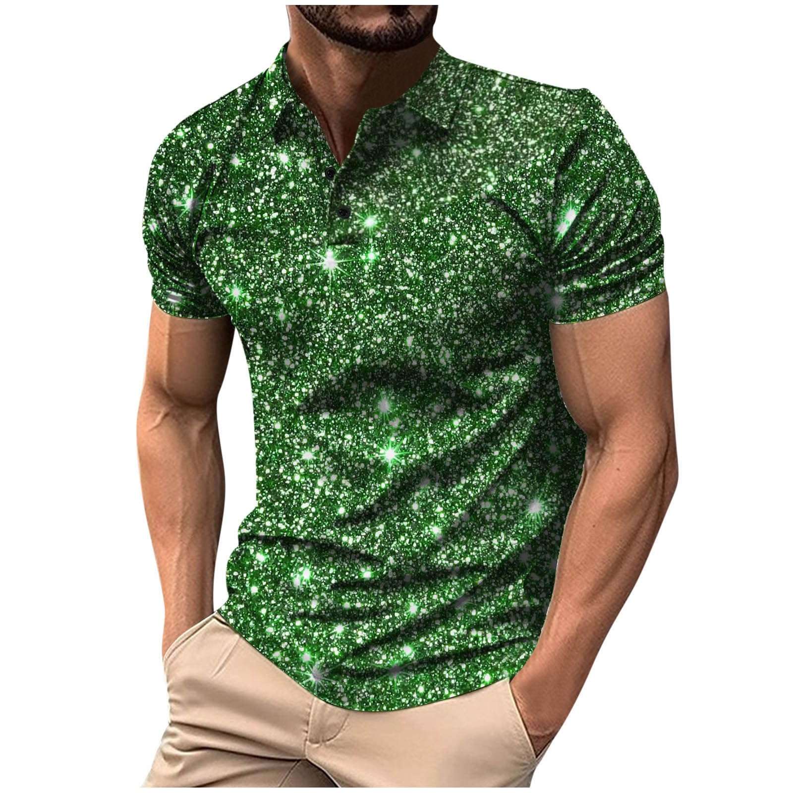 Men's Printed Polo Shirts - Short Sleeve Casual & Golf Shirts - Summer Fashion Work Tops 2024 - Perfect for Office, Golfing & Outdoor Activities