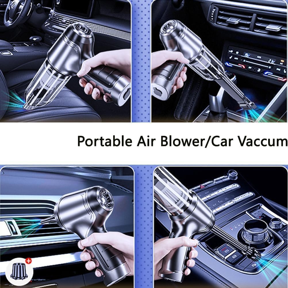 Airified Pro V2-2025 Wireless Handheld Car Vacuum Cleaner - Portable Air Blower & Mini Vacuum for Car, Home & Office | Quick Cleanup for Pet Hair, Crumbs & Dust