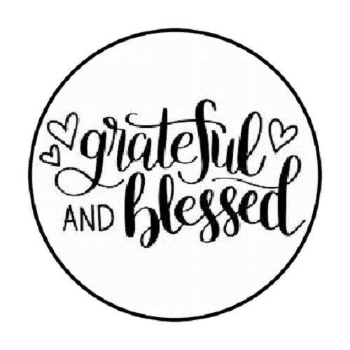 48 Grateful Blessed Round Stickers - 1.2