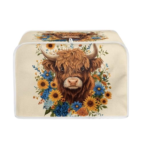 Highland Cattle Sunflower Daisy Flower
