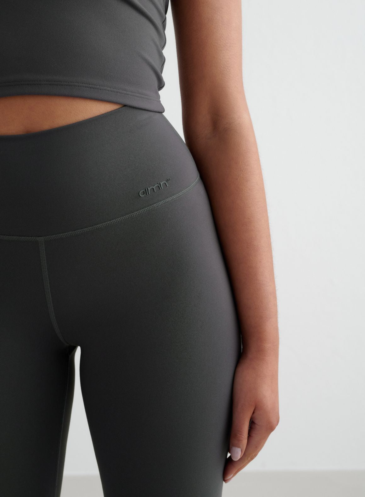 Shadow Grey Sense Tights - High Waist Yoga Pants for Women, Breathable Workout Leggings for Running, Gym & Lounge Wear