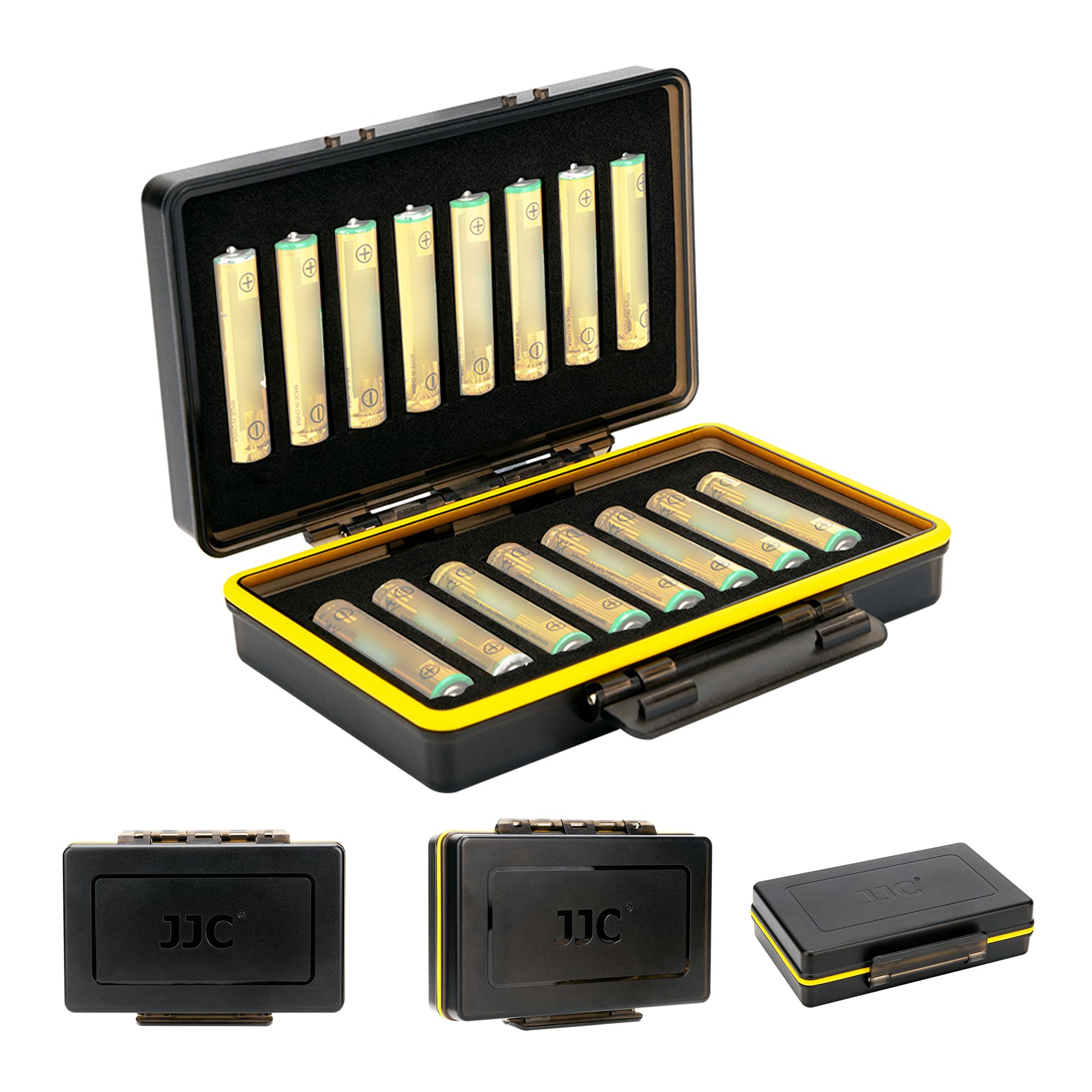 **JJC 16-Slot AAA Battery Storage Case – Shockproof & Water-Resistant Organizer for 16 AAA Batteries, Durable PC Shell, Portable Design – Perfect for Travel, Camping, and Emergency Kits**