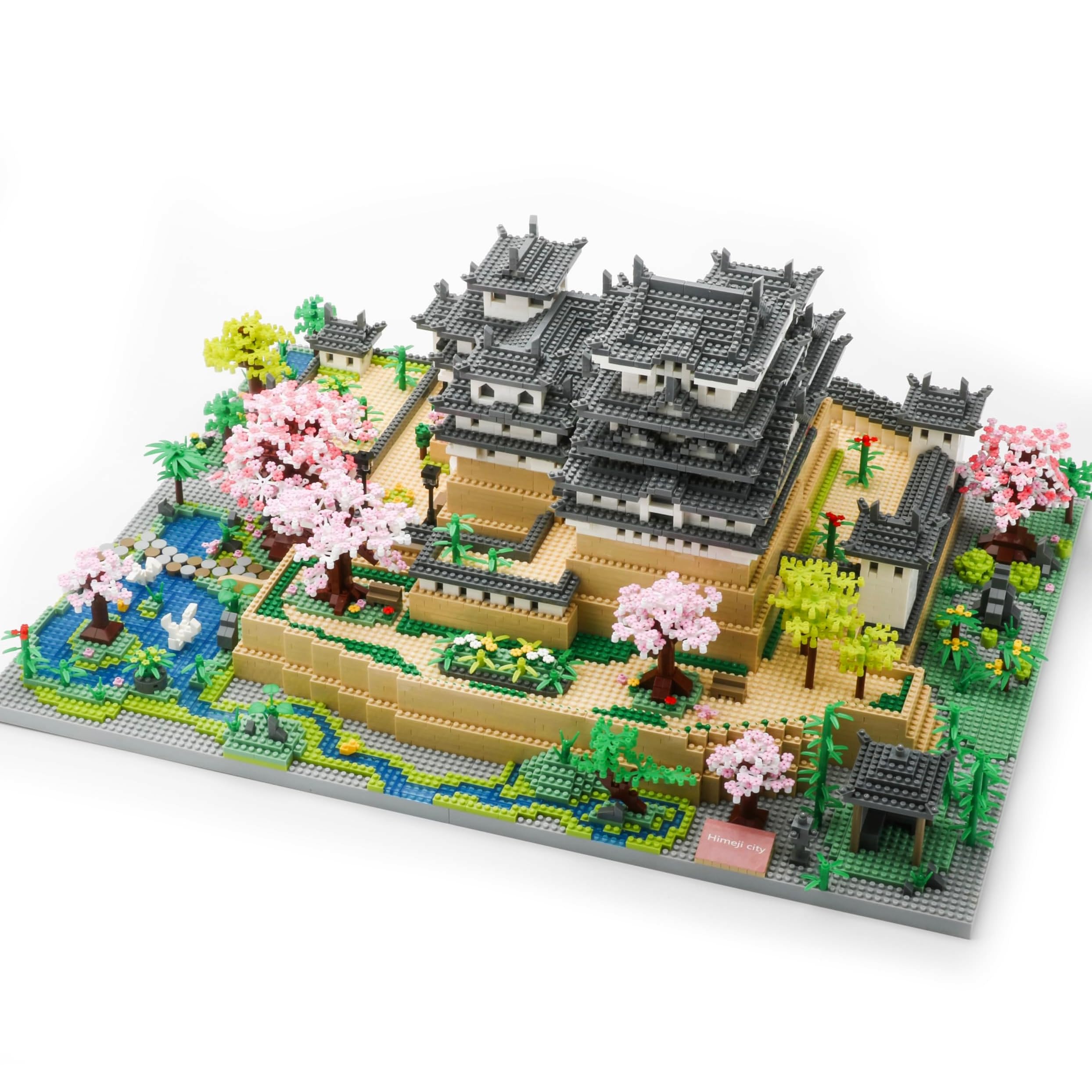 Japanese Micro Mini Building Blocks Set - 10080 PCS Himeji Castle with Cherry Blossoms Architecture Model Kit for Adults, Collectible Landmark Toy Gift | Perfect for Home Decor, Office Display & Stress Relief