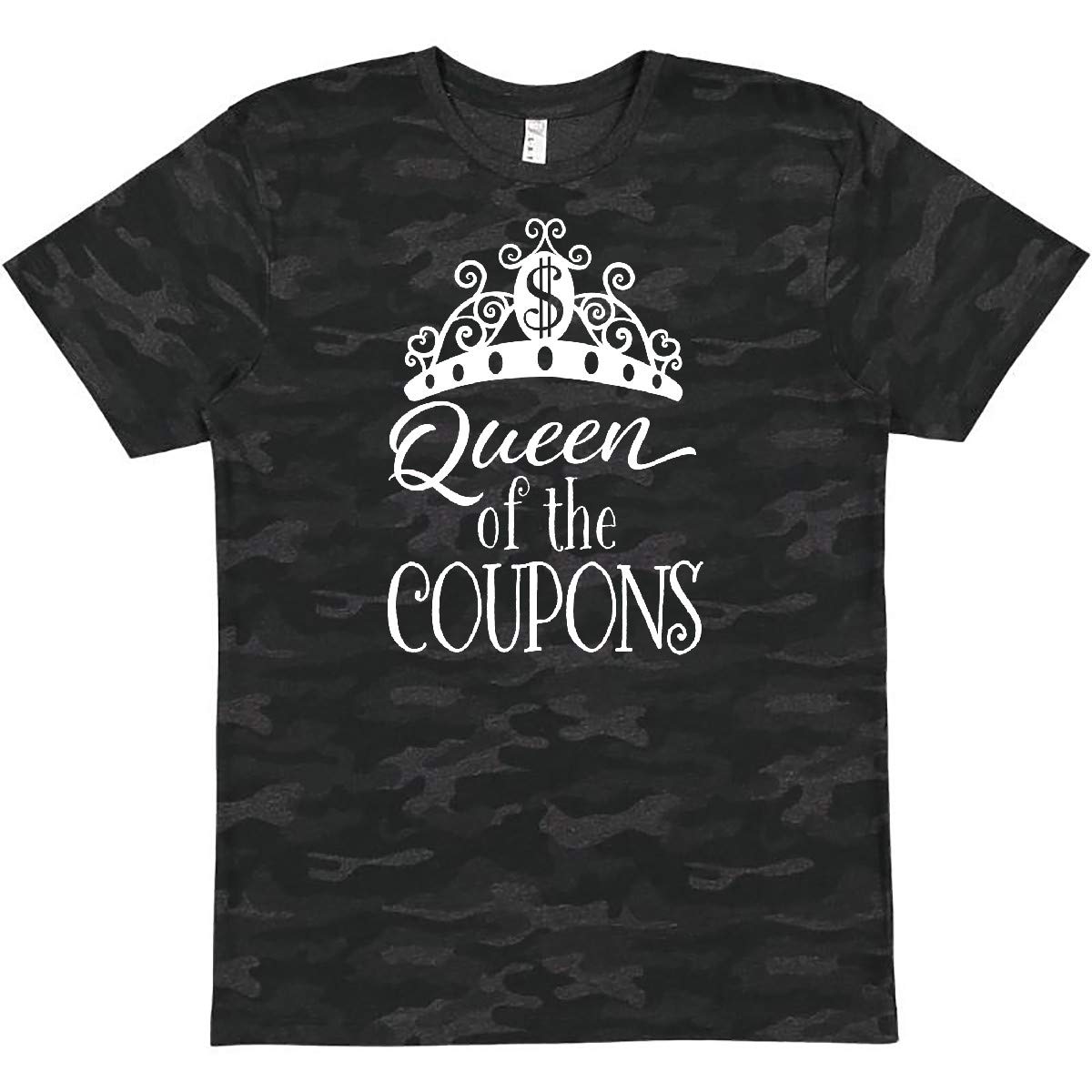 Inktastic Queen of The Coupons Crown White T-Shirt - Funny Coupon Lover Gift for Women, Sarcastic Humor Apparel - Perfect for Shopping, Gifts & Casual Wear