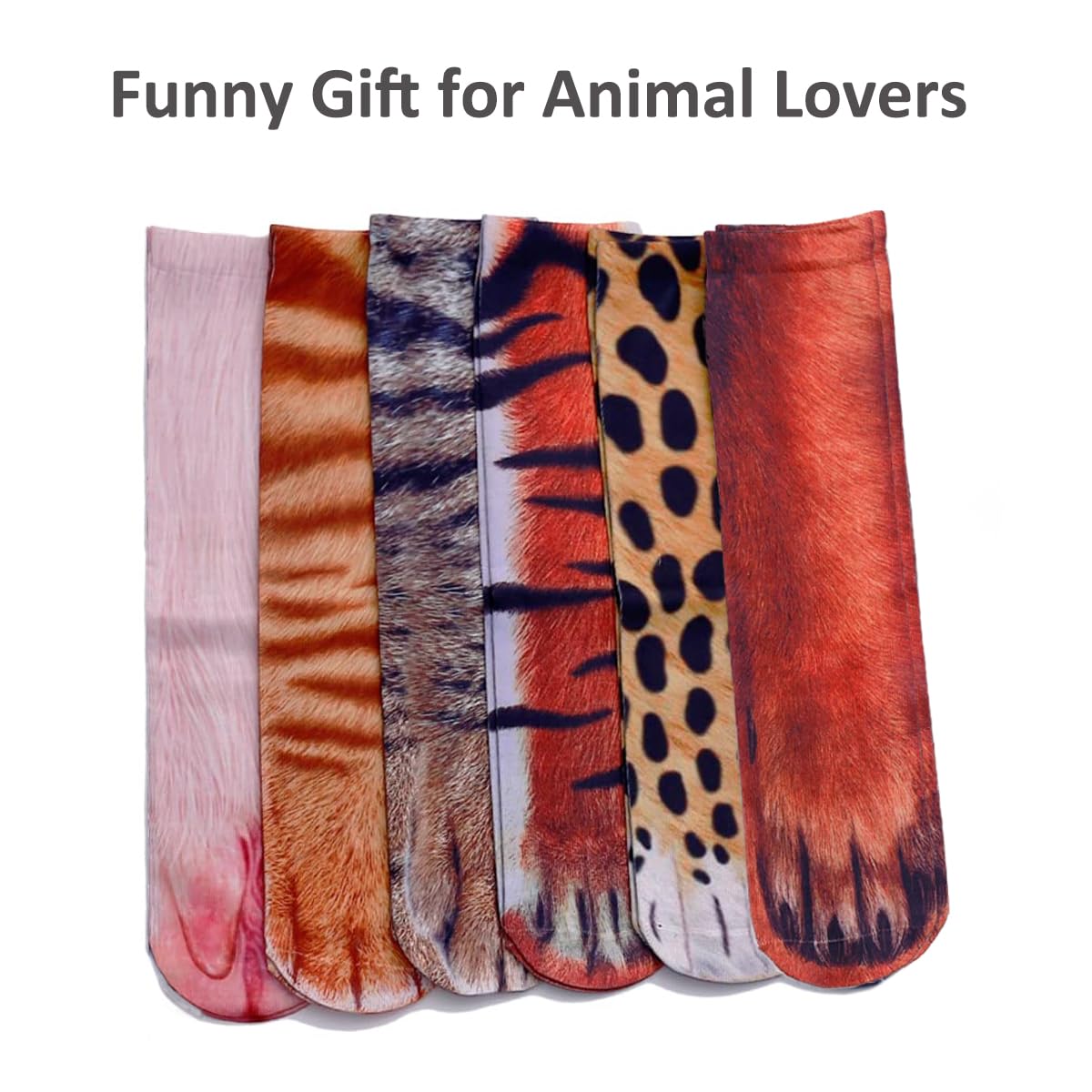 Funny Animal Paw Socks - Cute Novelty Socks for Men, Women, Teens - Perfect Birthday Gifts, Christmas Stocking Stuffers, White Elephant Gifts - Great for Parties, Office Gag Gifts & Cozy Home Wear